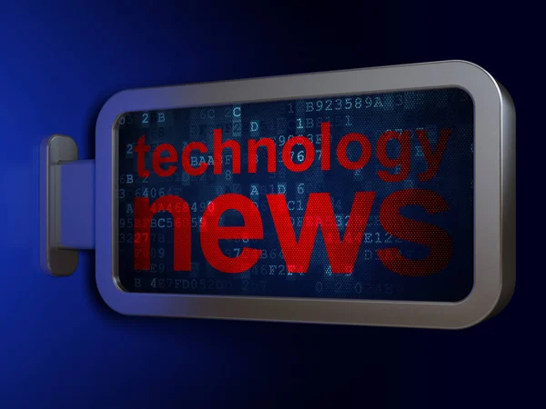 Концепция новостей: Технологические новости на фоне рекламного щита — стоковое фото