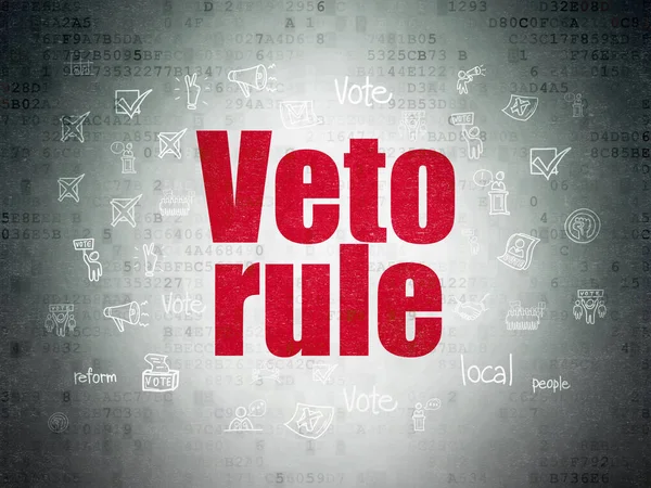 Concepto político: regla del veto sobre el fondo del documento de datos digitales — Foto de Stock