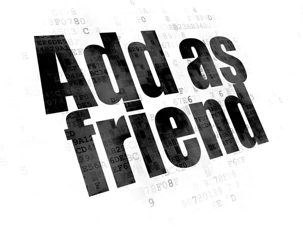 Conceito de rede social: Adicionar como amigo em fundo digital — Fotografia de Stock