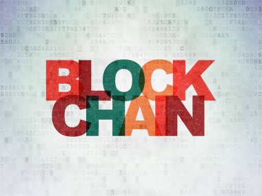 Para kavramı: Blockchain dijital veri kağıt arka plan üzerinde