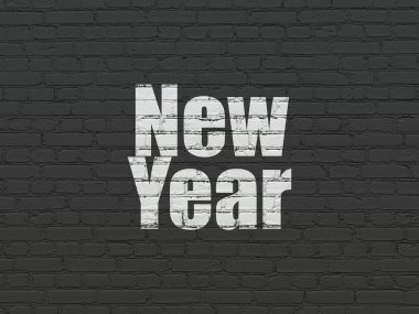 Tatil konsepti: Duvarda Yeni Yıl arkaplanı