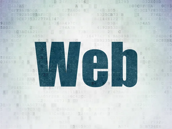 Концепція веб-розробки: Web on Digital Data Paper background — стокове фото