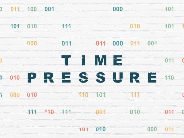 Tijd concept: tijdsdruk op muur achtergrond — Stockfoto