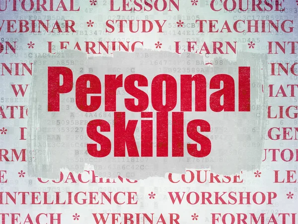 Education concept: Personal Skills on Digital Data Paper background — Stock Photo, Image