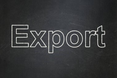 İş kavramı: ihracat kara tahta arka plan üzerinde