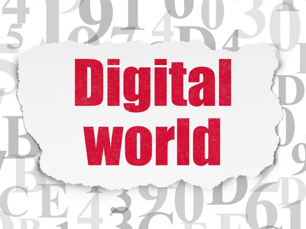 Information concept: Digital World on Torn Paper background — Stock Photo, Image