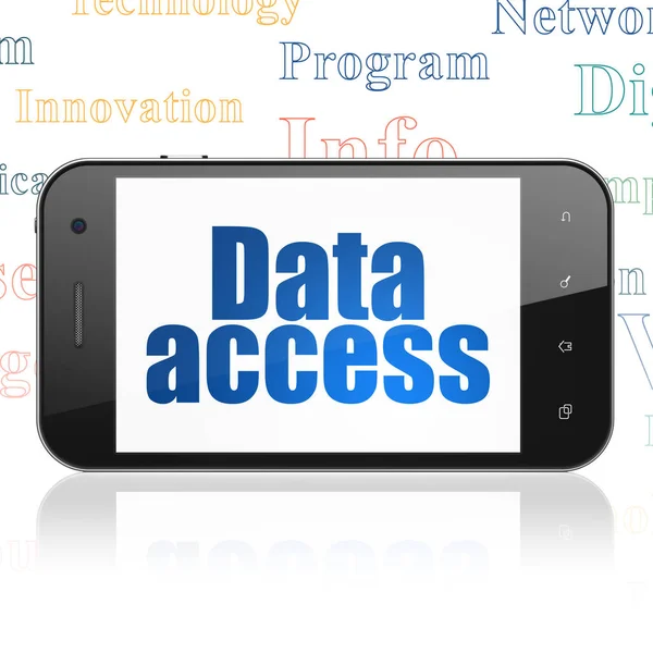 データの概念: スマート フォン表示のデータ ・ アクセス — ストック写真