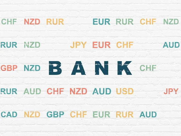 Concetto bancario: banca su sfondo muro — Foto Stock