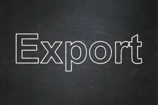 Affärsidé: exportera på svarta tavlan bakgrund — Stockfoto