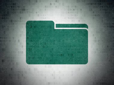 İş kavramı: dijital veri kağıt arka plan üzerinde klasör