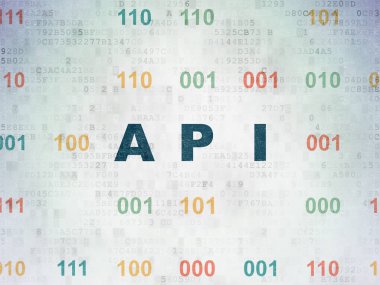 Veritabanı kavramı: API dijital veri kağıt arka plan üzerinde