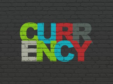 Para birimi kavramı: duvar arka plan üzerinde para birimi