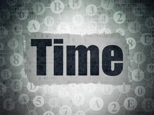 Concepto de línea de tiempo: Tiempo en el fondo del documento de datos digitales — Foto de Stock