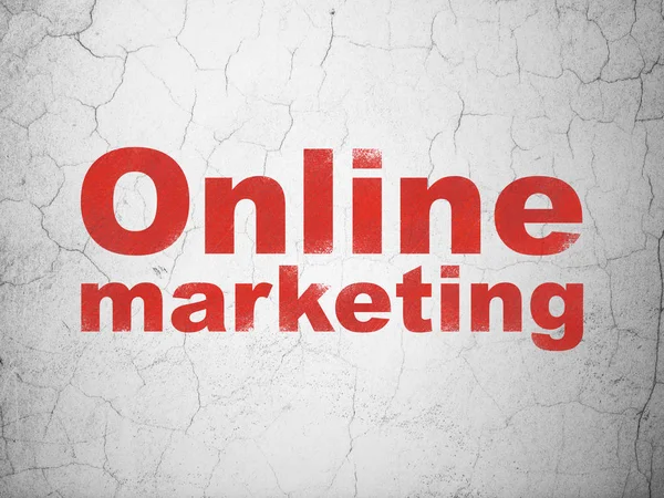 Koncepcja marketingu: Marketing Online na tle ściany — Zdjęcie stockowe