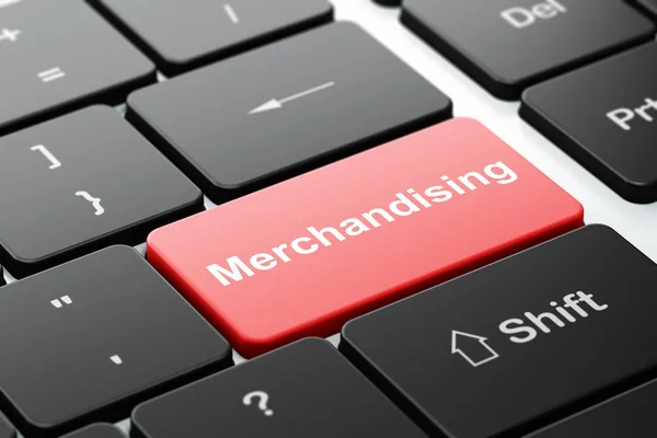 Advertising concept: Merchandising on computer keyboard background — Stock Photo, Image