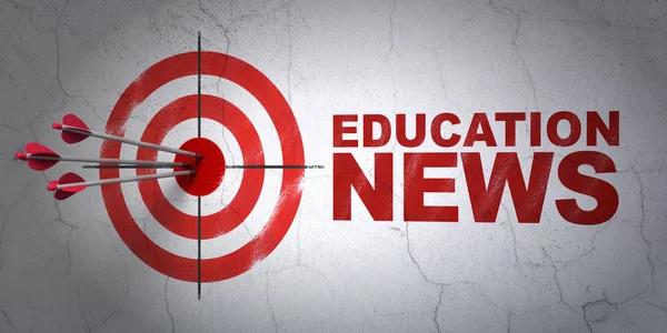 News concept: target e Education News sullo sfondo del muro — Foto Stock