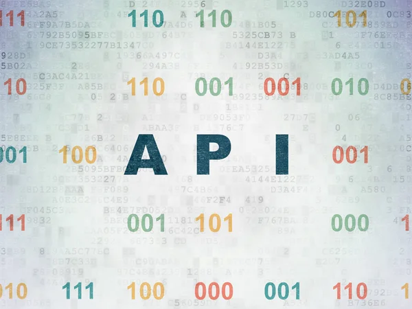 Veritabanı kavramı: API dijital veri kağıt arka plan üzerinde