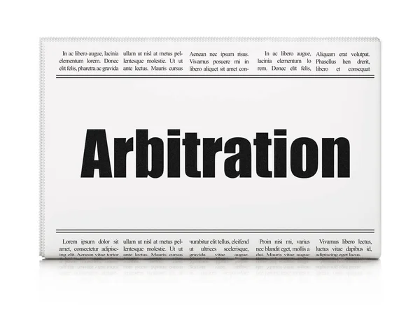 Concepto de ley: titular del periódico Arbitraje —  Fotos de Stock