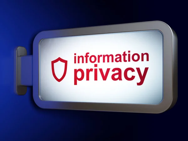 Concept de sécurité : Information Privacy and Contoured Shield sur fond de panneau d'affichage — Photo