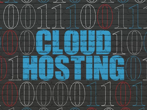Cloud-teknik konceptet: Cloud Hosting på vägg bakgrund — Stockfoto