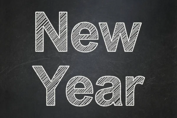 Tatil kavramı: yeni yıl Kara tahta arka plan üzerinde