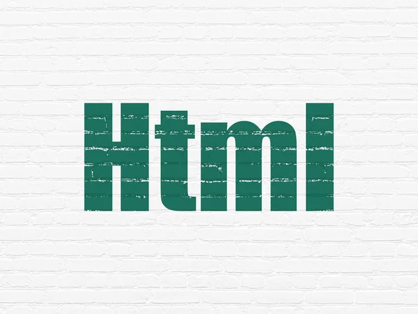 编程概念: 墙上背景的 Html — 图库照片
