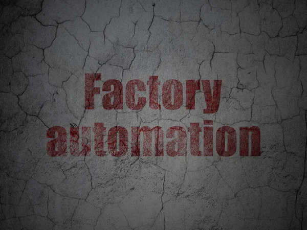 Conceito de fabricação: Automação de fábrica no fundo da parede grunge — Fotografia de Stock