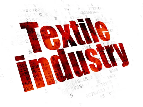 Concepto de fabricación: Industria textil sobre fondo digital — Foto de Stock