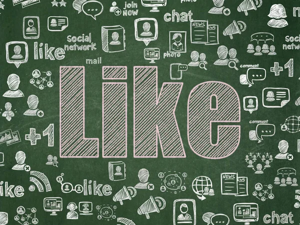Social media concept: Like on School board background