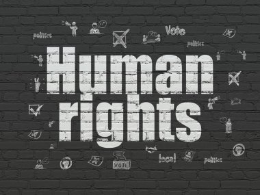 Siyaset kavram: insan hakları duvar arka plan üzerinde