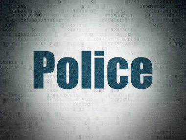 Hukuk kavramı: polis dijital veri kağıt arka plan üzerinde