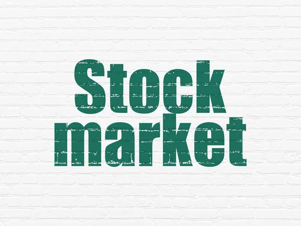 Conceito de financiamento: Mercado de ações no fundo da parede — Fotografia de Stock