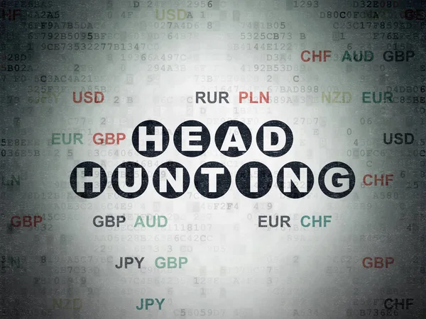 Conceito de negócio: Head Hunting on Digital Data Paper background — Fotografia de Stock