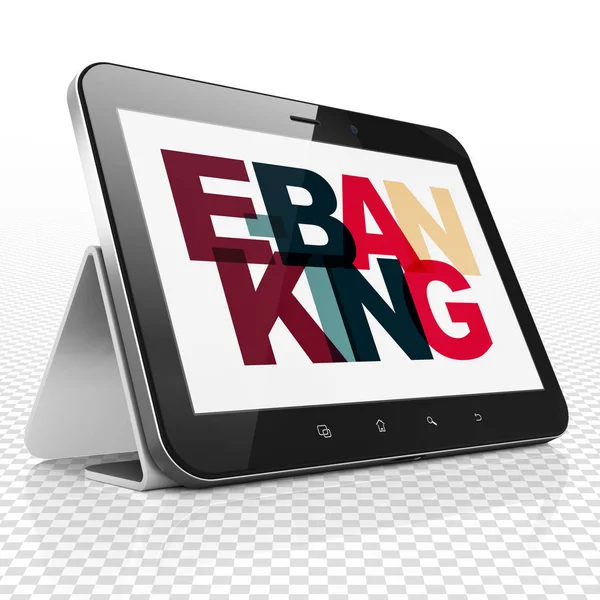 Concepto financiero: Tablet Computer con E-Banking en pantalla —  Fotos de Stock