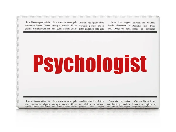 Pojęcie opieki zdrowotnej: Gazeta headline psycholog — Zdjęcie stockowe