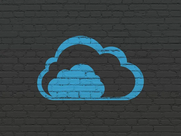 Concepto de tecnología Cloud: Nube sobre fondo de pared — Foto de Stock