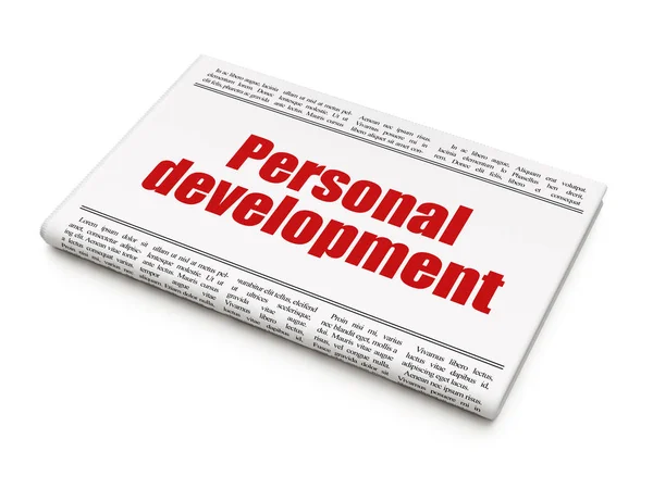Estudo do conceito: manchete do jornal Desenvolvimento Pessoal — Fotografia de Stock