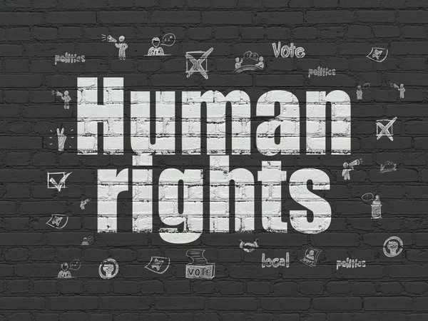 Siyaset kavram: insan hakları duvar arka plan üzerinde