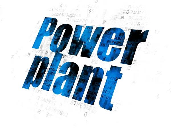 Endüstri kavramı: santral dijital arka plan üzerinde