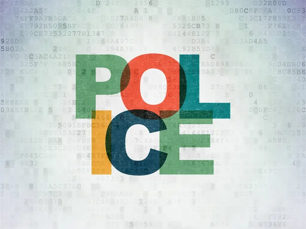 Begrepp: polisen på Digital Data papper bakgrund — Stockfoto