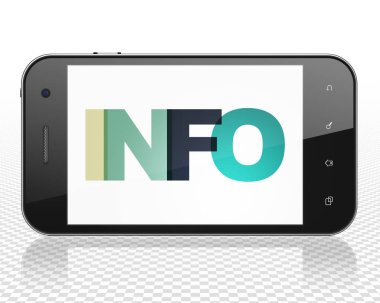 Bilgi kavramı: ekranda bilgi ile Smartphone