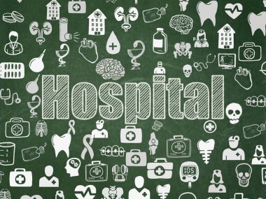 Sağlık kavramı: hastane okul yönetimi arka plan üzerinde
