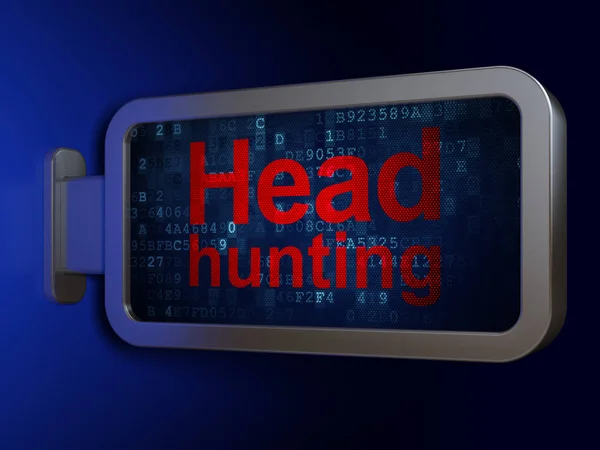 Obchodní koncept: Head Hunting na billboard pozadí — Stock fotografie