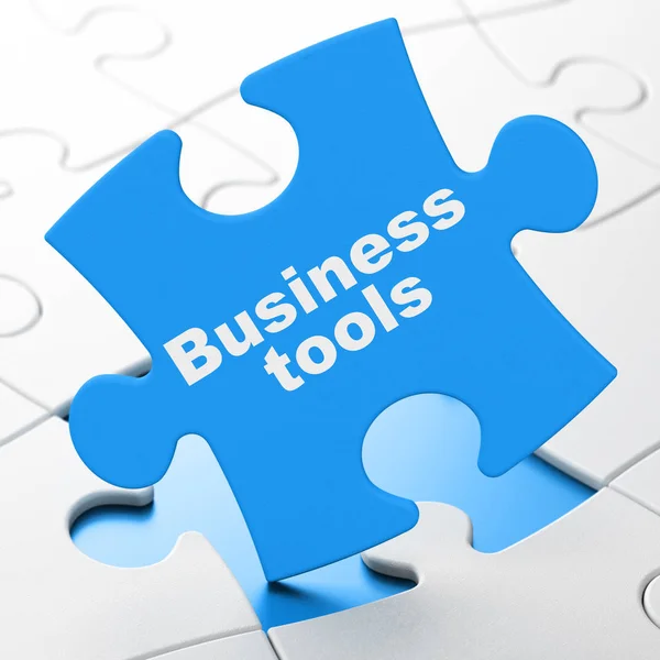 Finance concept: Business Tools on puzzle background — Stock Photo, Image