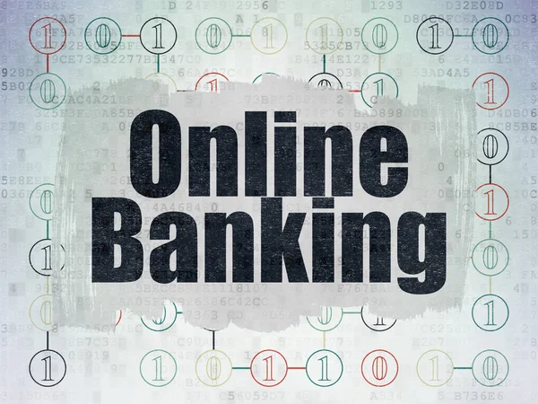 Business concept: Online Banking su sfondo Digital Data Paper — Foto Stock