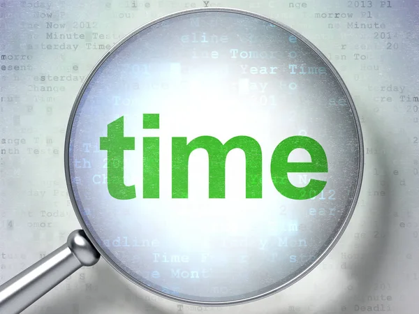 Concepto de tiempo: Tiempo con vidrio óptico — Foto de Stock