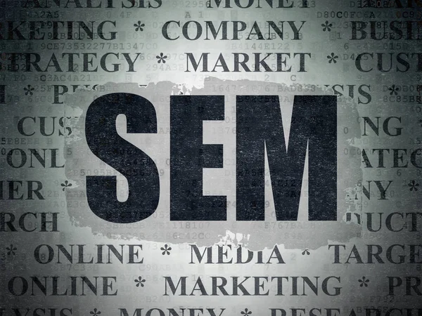 Concetto di marketing: SEM sul background della Digital Data Paper — Foto Stock