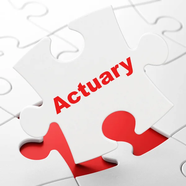 Insurance concept: Actuary on puzzle background — Stock Photo, Image