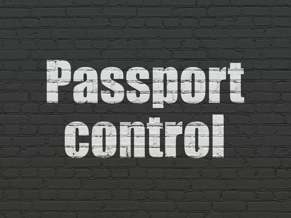 Vacation concept: Passport Control on wall background — Stock Photo, Image