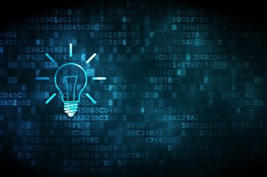 Finans kavramı: Dijital arkaplanda ampul